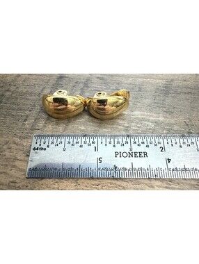 Monet gold tone triangle clip on earrings